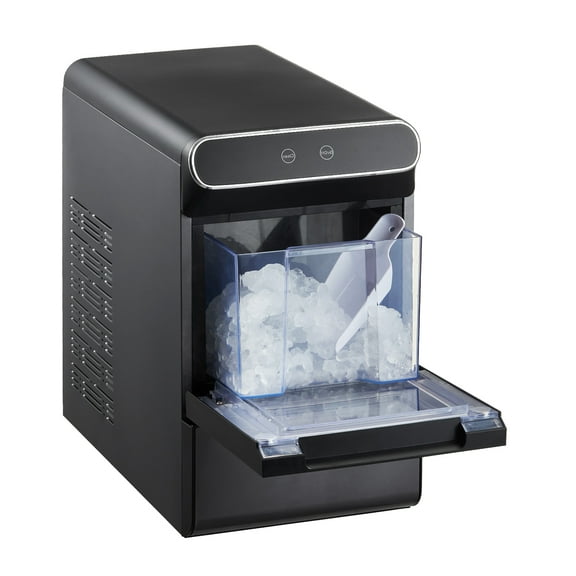 KFFKFF37lbs/24H Countertop Ice Maker Nugget Ice Maker Self-Cleaning Portable Ice Maker with Ice Scoop & Drip Tray