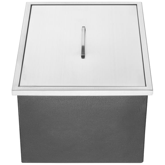 KFFKFF Ice Storage Bin, Dimensions: 22x17x12 inches, Stainless Steel, Includes Cover, 40 qt Capacity, Perfect for Chilling Wine and Beer, Comes with Drain Pipe and Plug, Ideal for Outdoor Kitchens