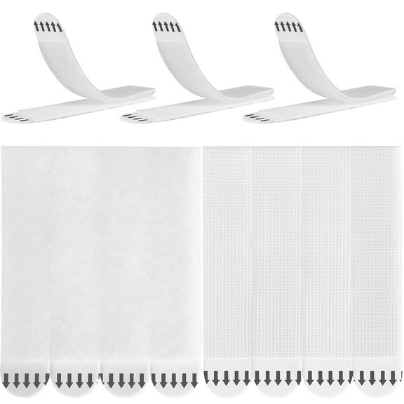 KFFKFF Image Mounting Strips, Set of 16 Pairs, Extra-Large Image Mounts with Detachable Glue, Hook & Loop Fasteners, Wall Mounting Strips for Scratch-Free Image Mounting, Placement of Photographs