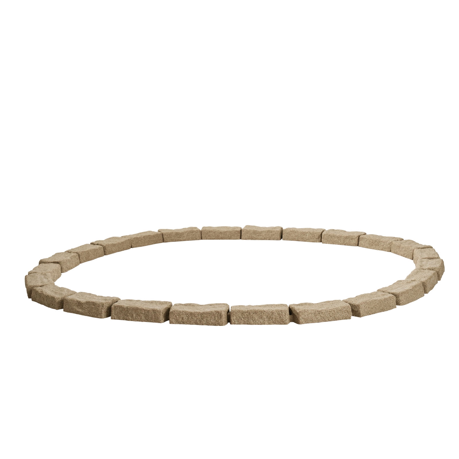 KFFKFF Imitation Stone Landscape Border, 46.4 x 2.2 in Authentic Lawn Border, Adaptable Brick-Like Garden Border with Grounding Pegs, Durable Driveway and Walkway Edging in Beige, Resistant to Fading