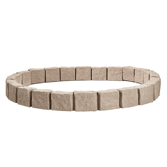 KFFKFF Imitation Stone Landscape Border 46.8 x 3.9 in Authentic Lawn Border, Adaptable Brick-Like Garden Border with Grounding Pegs, Durable Driveway and Walkway Edging in Beige, Resistant to Fading