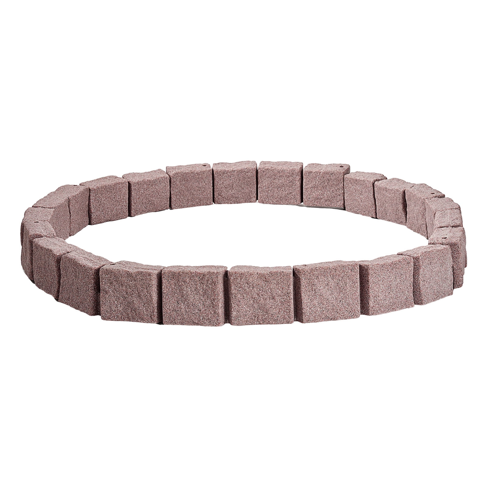 KFFKFF Imitation Stone Landscape Border, 46.8 x 3.9 inches Authentic Lawn Border, Adaptable Brick-Like Garden Border with Grounding Pegs, Durable Driveway and Walkway Edging in Brown