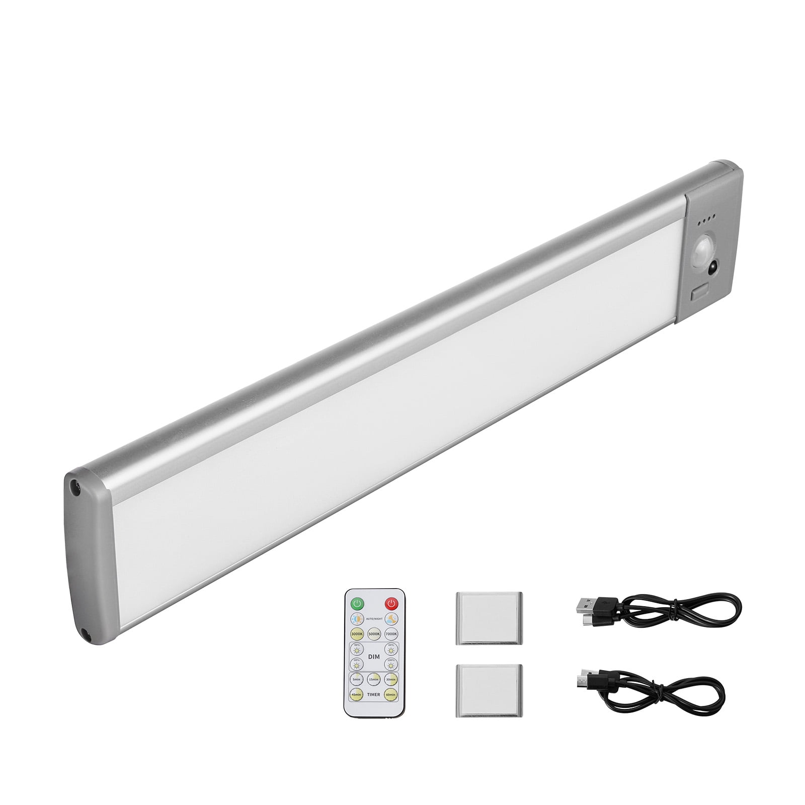 KFFKFF In-Cabinet Illumination, Set of 5, 68 LED Movement Detection Lamps, Battery-Powered Closet Luminaires with Remote Management, Cordless Under-Counter Glow for Cupboards, Bookrack, Stairs