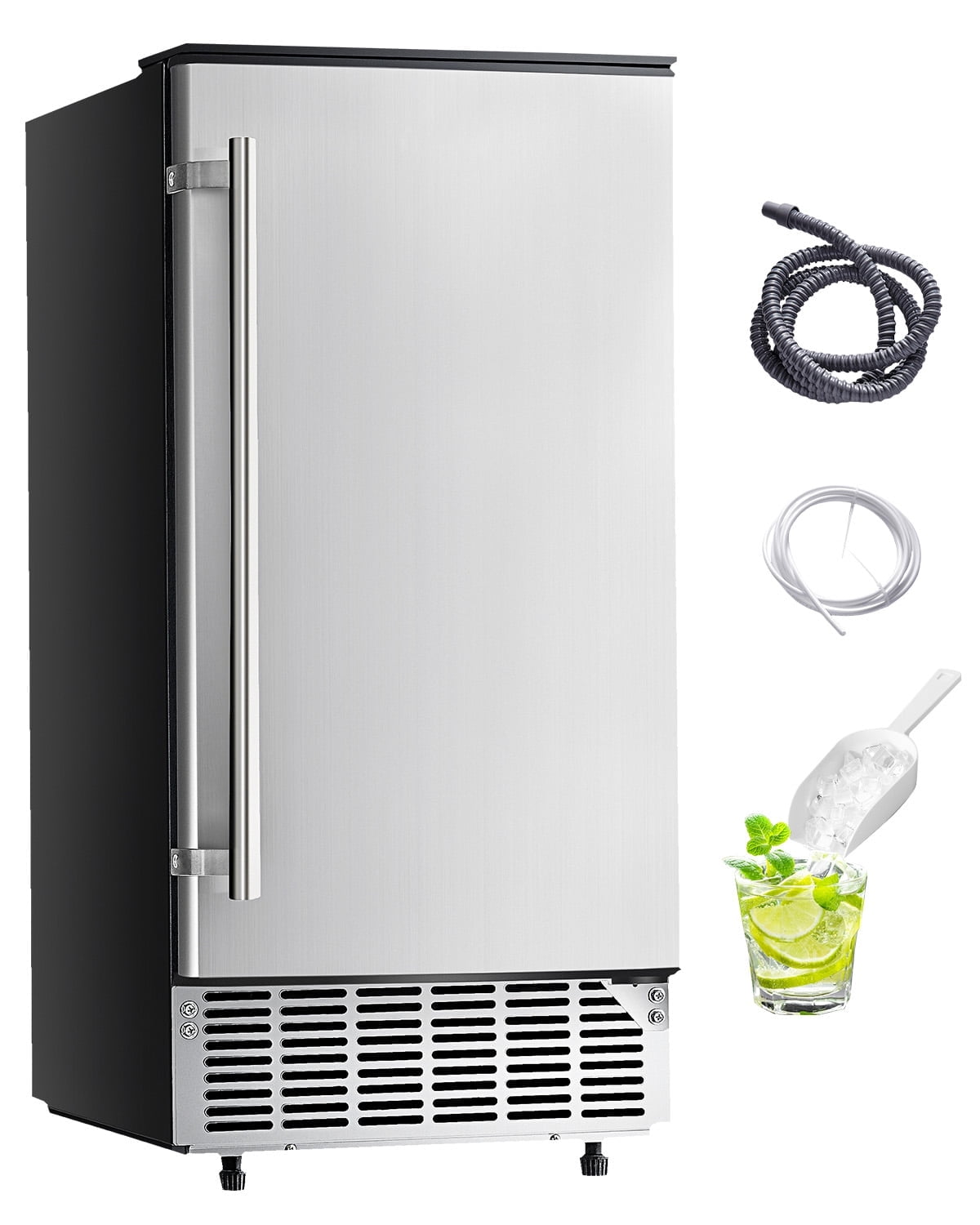 Commercial Black Stainless Steel Undercounter Ice Maker