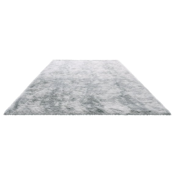 KFFKFF Indoor Plush Area Rugs, 9 x 12 ft Soft Carpet, Furry Shag Rugs for Living Room, Bedroom, Modern Home Decor, Long-Pile Design, Non-Shedding, Slip-Resistant, Tie-Dye Light Gray