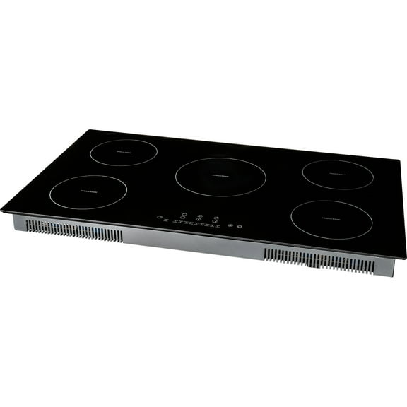 KFFKFF Induction Cooktop, 36'' with 5 Burners, Integrated Magnetic Stove Top 9200W, 9-Stage Heating Versatile Burner, LED Touch Display with Child Safety Lock & Excessive Heat Safeguard