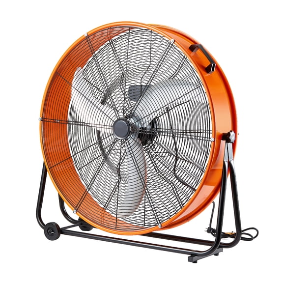 KFFKFF Industrial Drum Fan, 30 Inch with High Speed, 3-Speed 13000CFM, Heavy Duty for Commercial Purposes, 360 Flexible Tilt Mechanism, Ideal for Warehouse, Workshop, Factory, and Basement