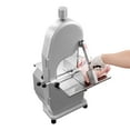 thumbnail image 1 of KFFKFF Industrial Electric Meat Band Cutter, 1800W Stainless Steel Tabletop Bone Slicing Equipment, Workspace 15" x 19.1", Maximum Slice Thickness 7.09 Inch, Frozen Meat Slicing Tool with 5 Blades, 1 of 9