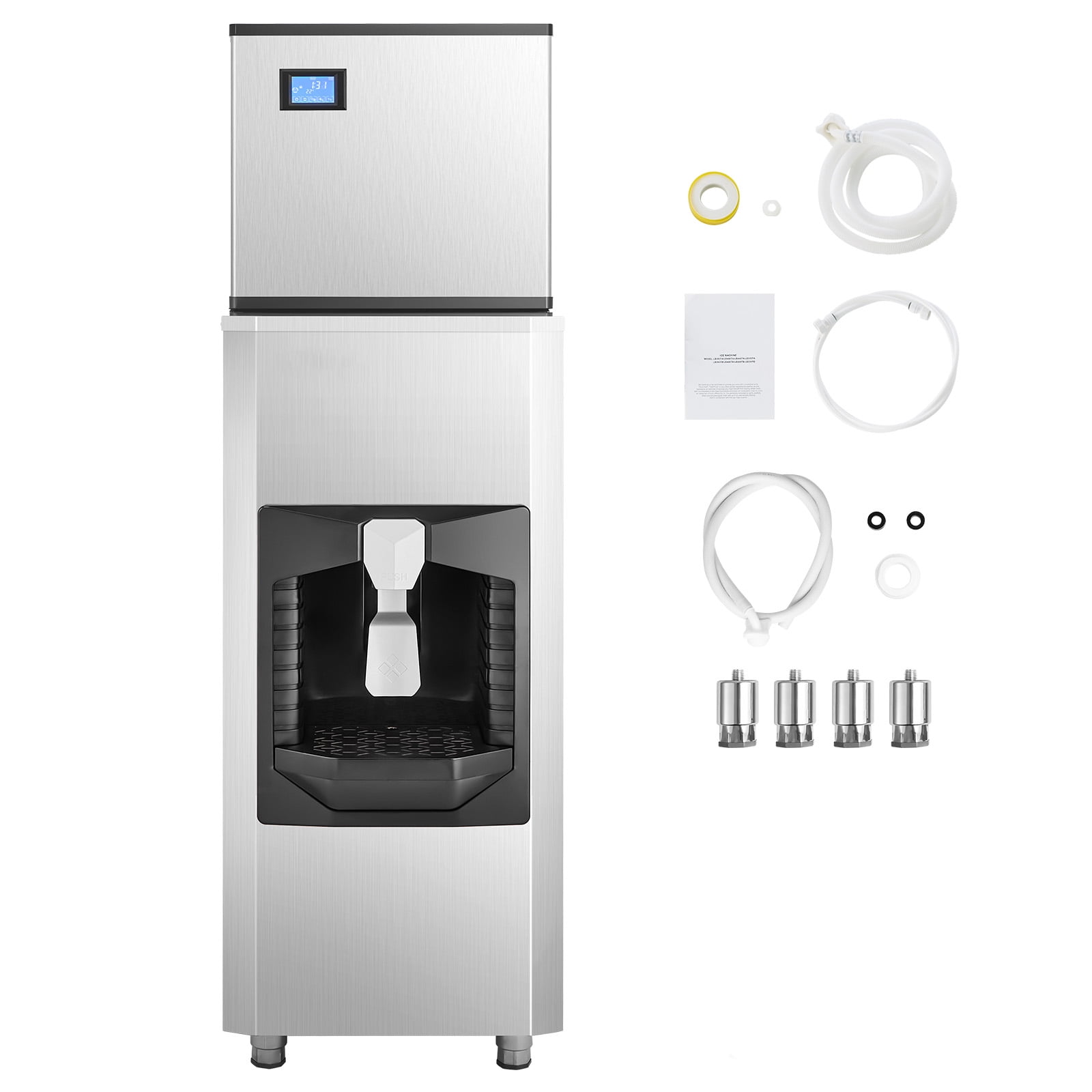 KFFKFF Industrial Ice Producer Daily Output Of 300 Lbs Ice Machine KFFKFF Industrial Ice Producer Daily Output 300 Lbs Ice Machine 180 Lbs Spacious Ice Storage Bin 20 Lbs Min Auto Ice Self Purifying Ice D4d32a1f E032 424d B613