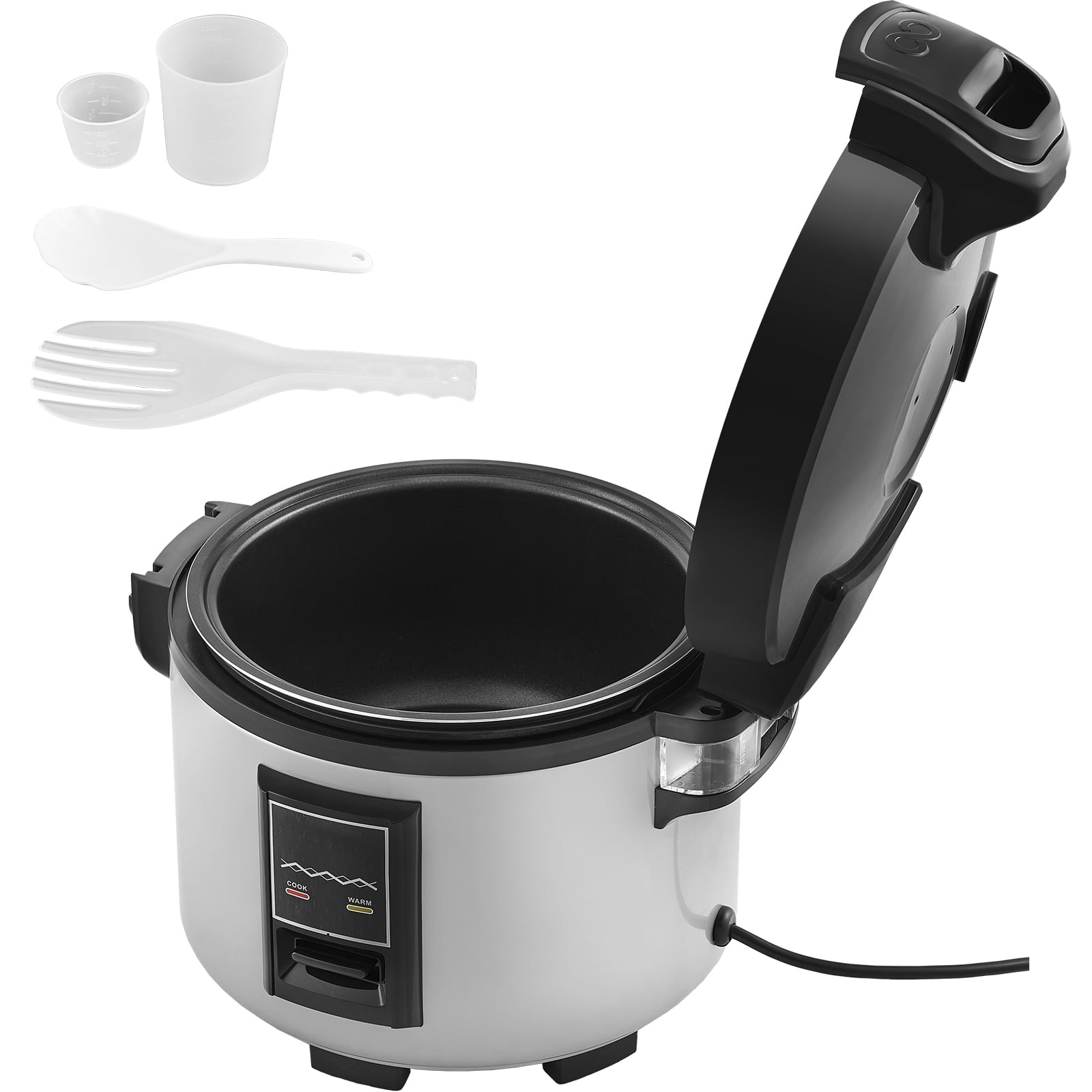 KFFKFF Industrial Rice Steamer, 45-Cup Capacity, 9.51 Qt / 9 Liter Voluminous Rice Maker and Heater with Nonstick Cooking Chamber, Swift Preparation and 12-Hour Heat Retention