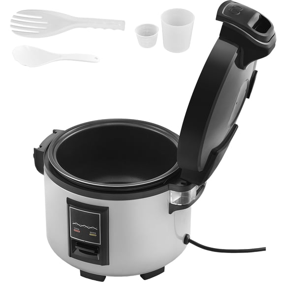 KFFKFF Industrial Rice Steamer, 60-Cup Rice Preparer, 13.74 Qt / 13 Liter Voluminous Rice Maker and Heater with Nonstick Cooking Chamber, Quick Preparation and 12-Hour Heat Retention