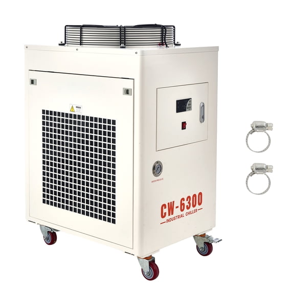 KFFKFF Industrial Water Chiller, 27,300 BTU/h Cooling System with Compressor, 10.6 Gal Tank, 18.5 GPM Max Flow Rate, Suitable for CO2 Laser Engraving and Cutting Machines