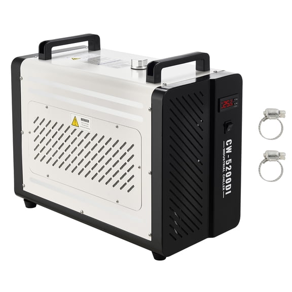 KFFKFF Industrial Water Chiller, 5460 BTU/h Cooling System with Compressor, 4.2 GPM Flow Rate, 1.8 Gal Tank Capacity, Designed for CO2 Laser Engraving and Cutting Machines