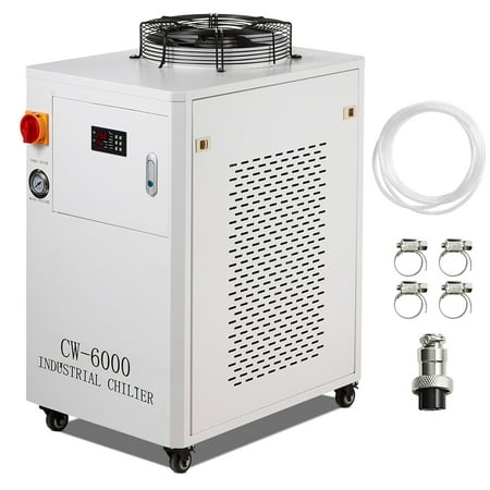 KFFKFF Industrial Water Chiller Cooling System CW6000 – 1500W, 15L Tank, 65 L/min Flow Rate