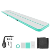 KFFKFF Inflatable Gymnastics Air Mat 16.4 ft Training Mat with Electric Pump, 4-inch Thick Durable Tumble Track, Versatile Mat for Home, Gym, Outdoor, Yoga, Cheerleading, Beach, Park, Mint Green