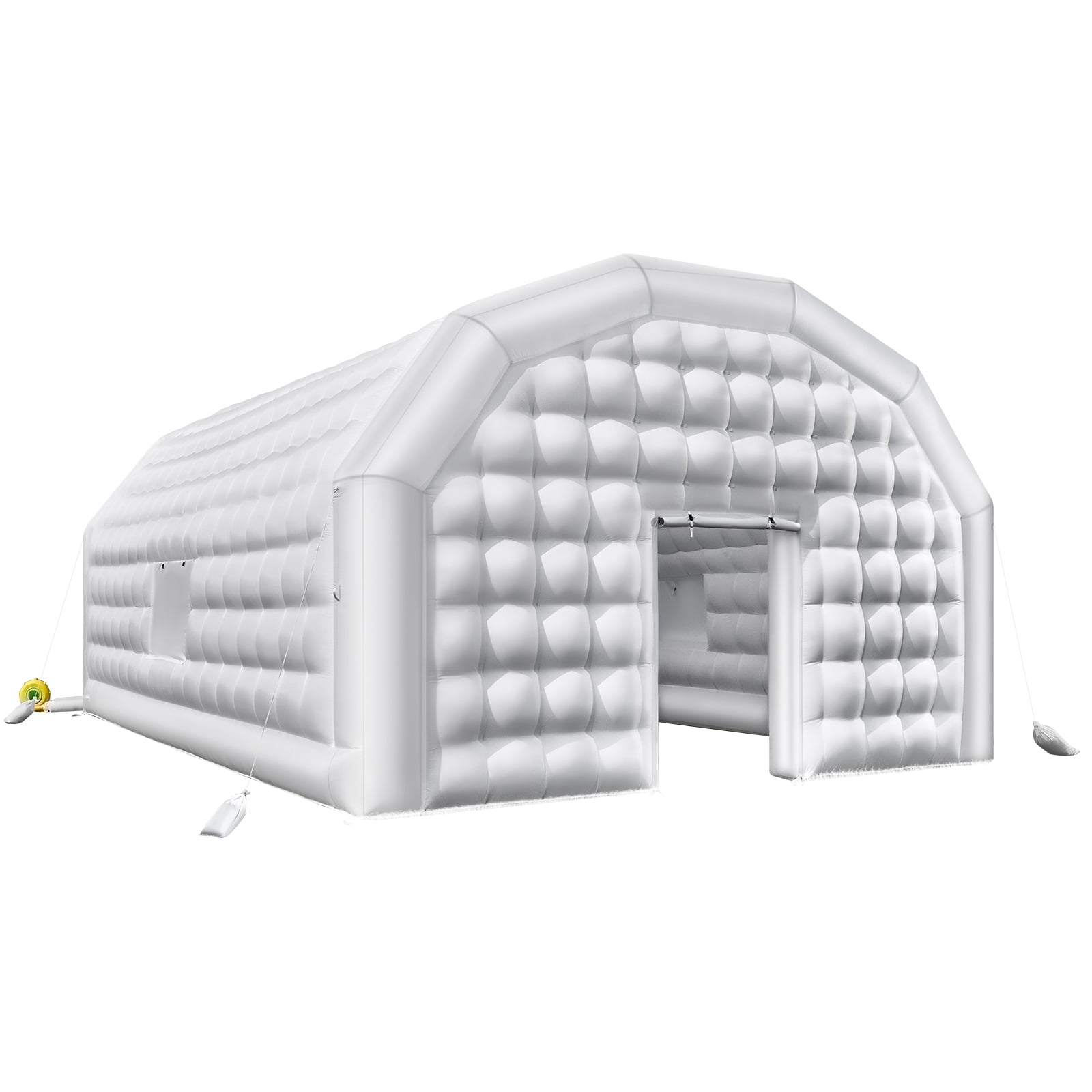 KFFKFF Inflatable Nightclub, 29.5 x 19.7 x 13.1 ft Party Tent with 1100W Blower & Sandbags, Blow-Up Event Tent with Windows, Air Cube Structure for Birthdays, Weddings, and Celebrations, White