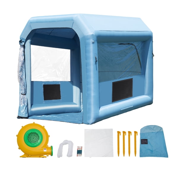 KFFKFF Inflatable Paint Booth, 9.8 x 8.2 x 8.2 ft, Includes 550W Blower & Filtration System, Ideal for Motorcycles, Bikes, & Small Furniture