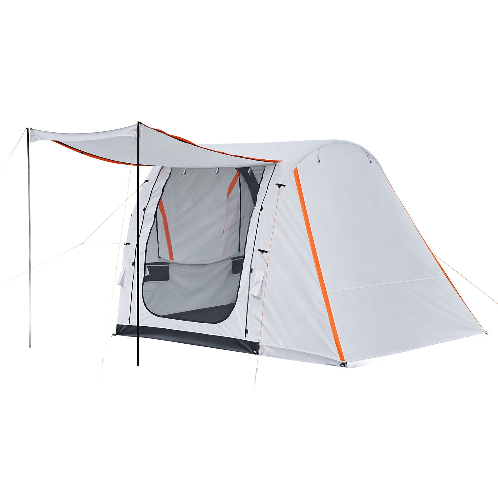 KFFKFF Inflatable SUV Tent with Awning, 8 x 6.7 ft 3-Season Tailgate Tent with Ventilated Doors & Mesh Window, PU2000mm Waterproof Rear Hatch Tent for Camping - Includes Air Pump
