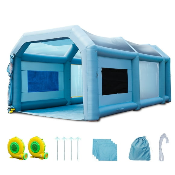 KFFKFF Inflatable Spray Booth 23x13x8.5 feet Inflatable Spray Booth Car Spray Tent with 480W+750W Filter System blower