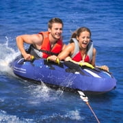 KFFKFF Inflatable Towable Tube for Boating 1-2 Rider 51.8 inch Round Water Sport