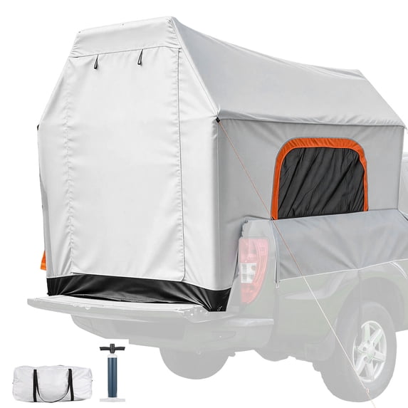 KFFKFF Inflatable Truck Bed Tent, 7.2 x 5.4 FT 3-Season Camping Tent with Mesh Windows, PU2000mm Waterproof Design for Outdoor Adventures - Includes Air Pump