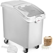 KFFKFF Ingredient Bin with Casters 21 gallon Mobile Restaurant Kitchen Flour Bins Food Container Storage Containers