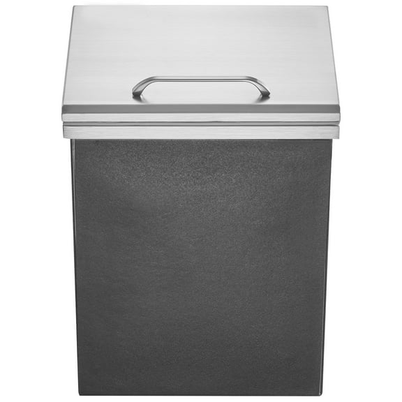KFFKFF Inset Ice Storage, 14"L x 12"W x 18"H Stainless Steel Chilled Container, Professional Ice Holder with Flip Lid, 40 qt Patio Kitchen Ice Station, Drainage Tube and Drain Stopper Included