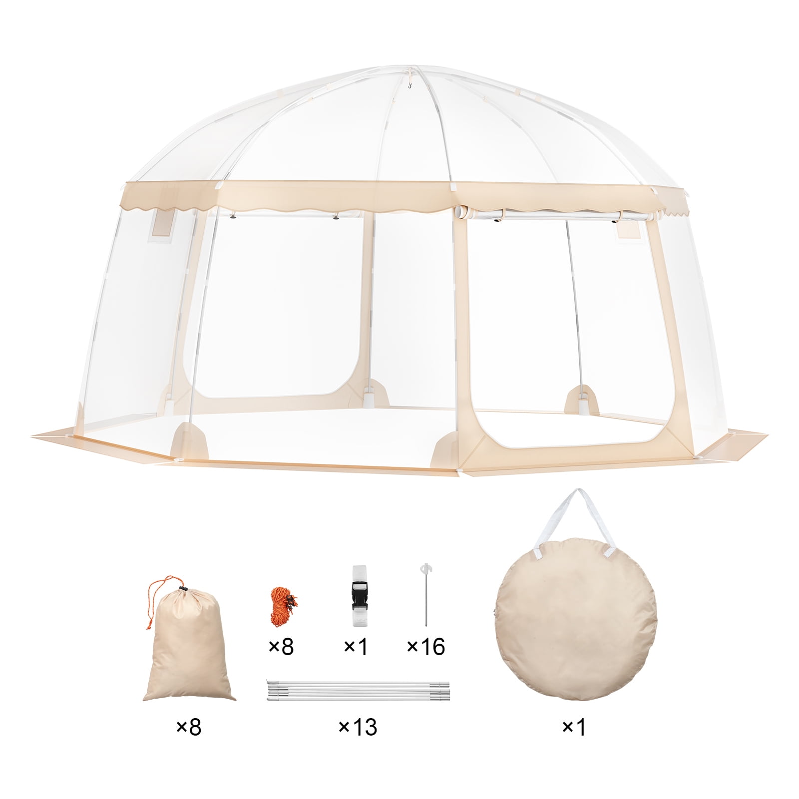 KFFKFF Instant Shelter, Accommodates 12-15, Weather-Resistant Sports Pod, Transparent Outdoor Tent for Soccer, Football, Softball Events & Parades