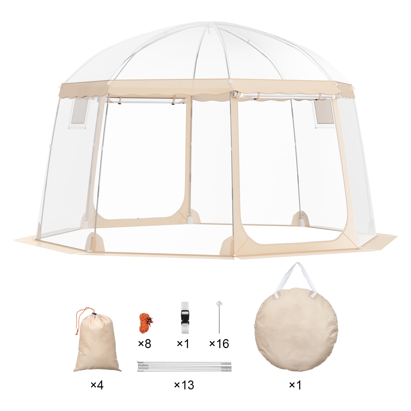 KFFKFF Instant Shelter, Fits 8-10, Weather-Resistant Sports Pod, Transparent Outdoor Canopy for Soccer, Football, Softball Events & Parades
