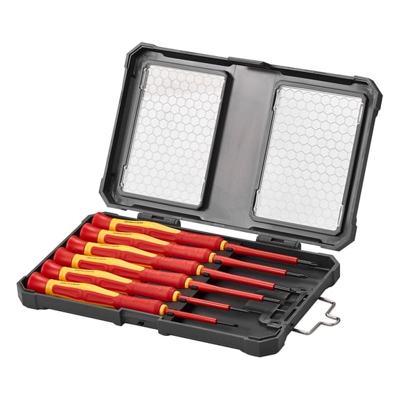 KFFKFF Insulated Screwdriver Set, 6-Unit Professional Electrician's Screwdriver Collection, Rated for 1000V Insulation, Includes Magnetic Phillips and Flathead Tips