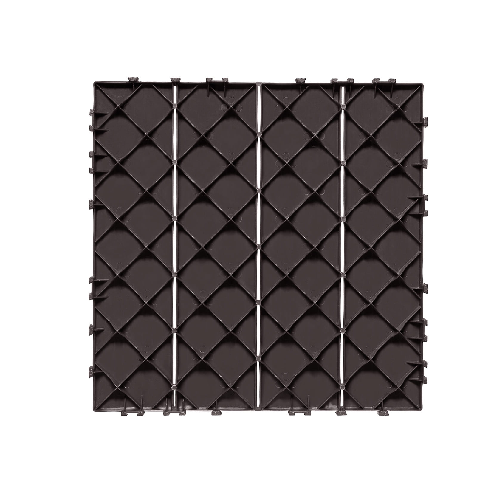 KFFKFF Interlocking Deck Tiles, 10-Pack, 12"x12" Plastic Waterproof Outdoor Flooring for All Weather Conditions, Ideal for Patio, Porch, Poolside, Balcony, and Backyard, Dark Brown