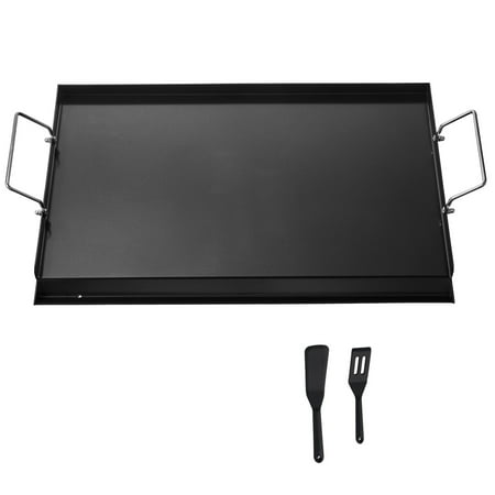 KFFKFF Iron Griddle, 24x16 inch Flat Rectangular Cooking Griddle Pan, Propane Grill Griddle for Barbecue Grill, Hibachi, Compact Family Utensils with Handle, Ideal for Outdoor Cooking