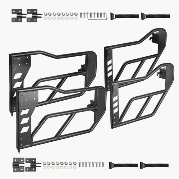 KFFKFF Jeep Framework Doors, Quad-Door, Exploration Design Jeep Cylinder Door with Robust Hinges & Original Equipment Latch, Jeep Entrances with Cushioned Pads & Hardened Steel Cylinder