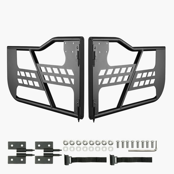 KFFKFF Jeep Tubular Doors, 2-Door, Safari Style Jeep Cylinder Door with Sturdy Hinges & Original Equipment Latch, Jeep Doors with Cushion Pads & Hardened Steel Tube