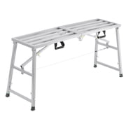 KFFKFF Job Site Platform, Quad-Level Height Adjustment, Collapsible Alloy Steel Step Stool, Mobile Work Stand, 800 lb Weight Limit, Anti-Slip Rubberized Feet, Painters Perch, Maintenance