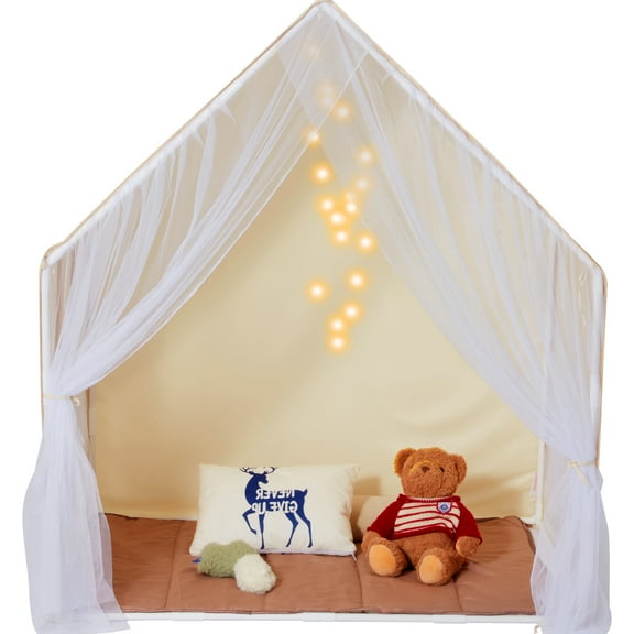 KFFKFF Kids Play Tent, Suitable for Children Aged 1-5, Youngster Shelter with Cushion and Shelter Light, Shelter for Children with Viewing Ports for Inside and Outside Use