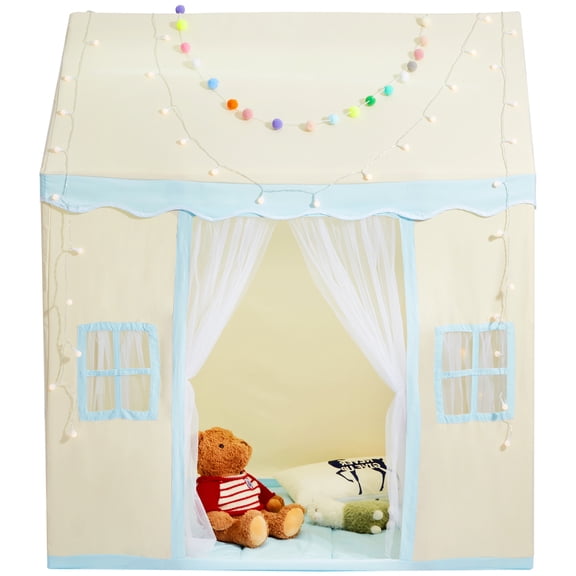 KFFKFF Kids Play Tent, Suitable for Children Aged 1-5, Youngster Shelter with Cushion and Shelter Lamp, Indoor and Outdoor Shelter with Viewing Ports