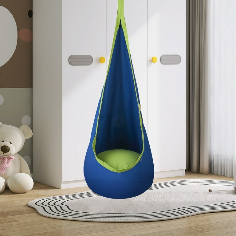 KFFKFF Kids Pod Swing Seat Hanging Hammock Chair with LED Lights