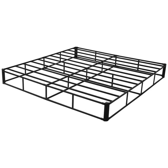 KFFKFF King Size Bed Frame with Washable Fabric Cover, Durable Metal Construction for King Mattress, 9.1-inch Foundation, Supports Up to 3500 lbs, Simple Assembly,Dimensions: 79.1 x 75.8 x 9.1 inches