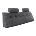 thumbnail image 1 of KFFKFF King Size Wedge Headboard Pillow with Side Pockets and Adjustable Headrests, Washable Flannel Cover, Ideal for Reading, Gaming, Resting, and Working in Bed, Grey, 1 of 9