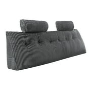 KFFKFF King Size Wedge Headboard Pillow with Side Pockets and Adjustable Headrests, Washable Flannel Cover, Ideal for Reading, Gaming, Resting, and Working in B