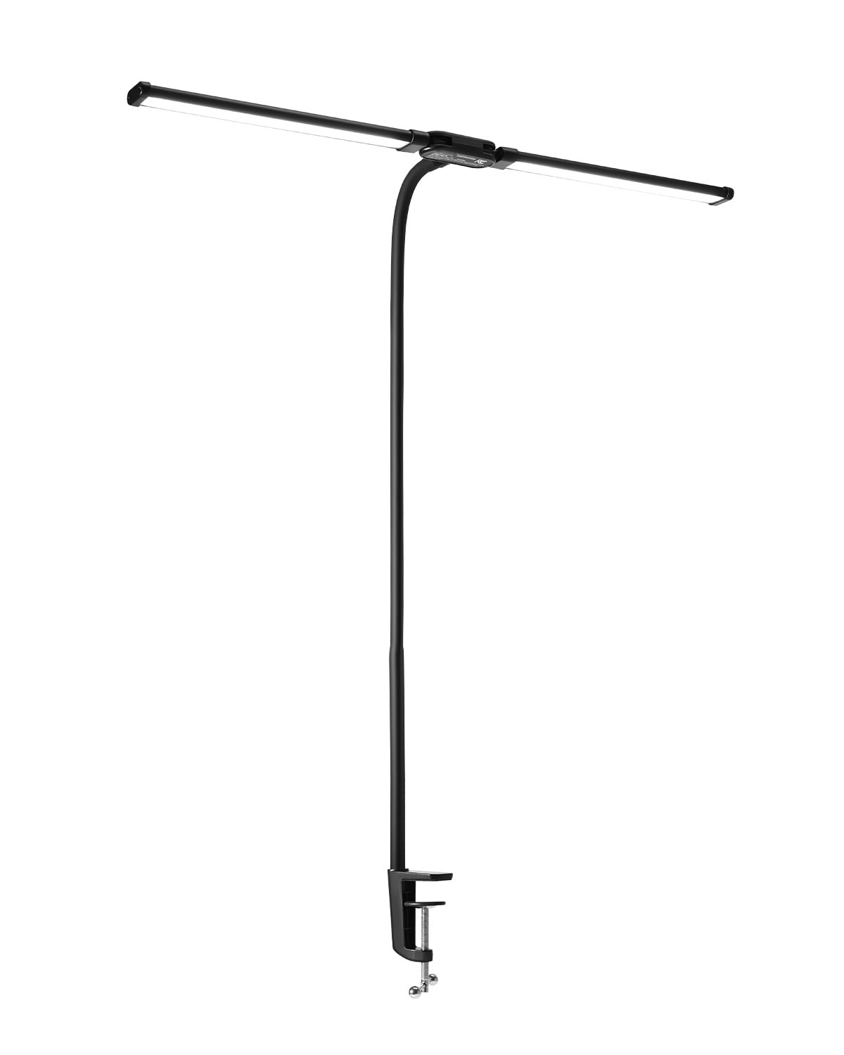 KFFKFF LED Desk Lamp with Clamp, Dual Head Adjustable Desk Light for Home Office, Eye-Friendly Lighting with Flexible Gooseneck, 50 Customizable Modes & Timer for Studying, Working, and Drawing