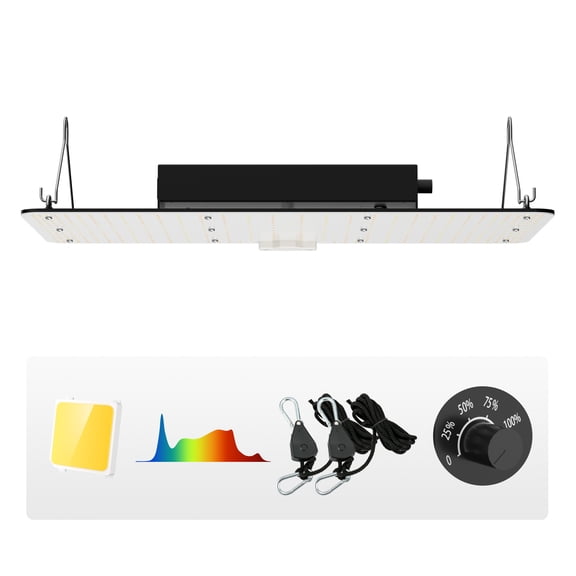 KFFKFF LED Grow Light, 200W Full Spectrum with Adjustable Brightness, Energy-Efficient for Indoor Plants, Suitable for Seedlings, Vegetative Growth, and Flowering in Greenhouses