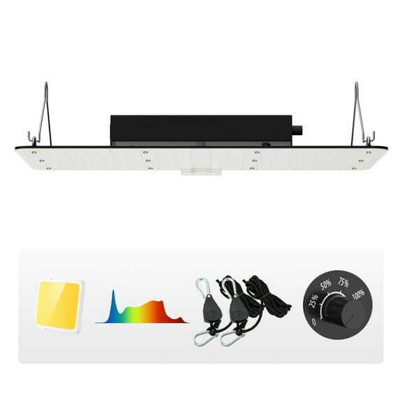 KFFKFF LED Grow Light, 200W Full Spectrum with Adjustable Brightness, Energy-Efficient for Indoor Plants, Suitable for Seedlings, Vegetative Growth, and Flowering in Greenhouses