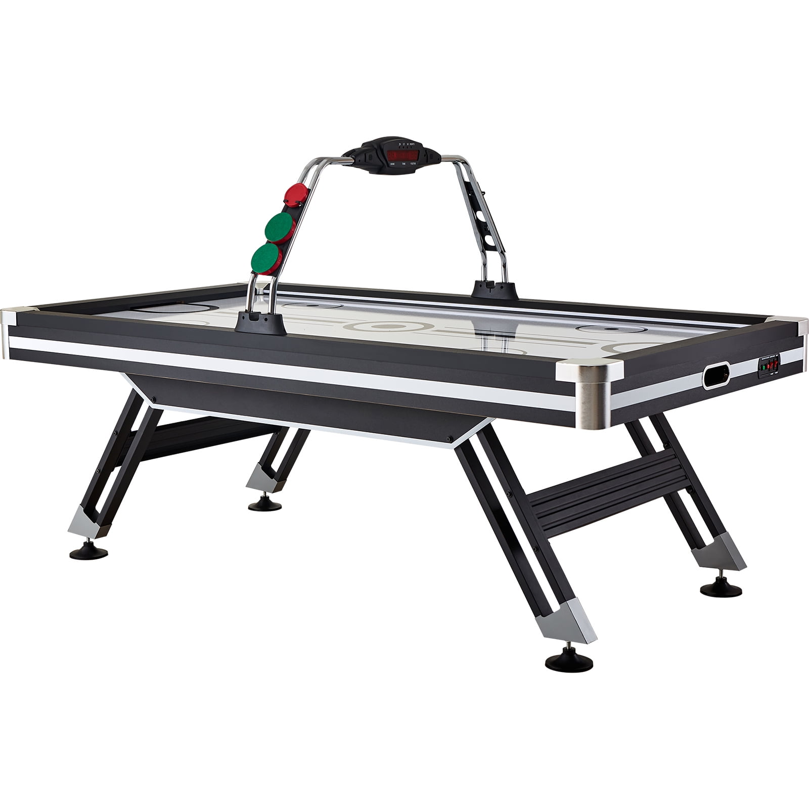 KFFKFF LED Scoring Air Hockey Table, MDF Board Metal Black/White
