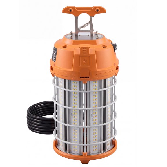 KFFKFF LED Temporary Work Lights 150W 19500LM 5000K, Portable Hanging Jobsite Lighting with Daisy Chain Capability for Construction Sites and Workshops, Includes 10 ft Power Cord, 2 Pack