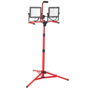 KFFKFF LED work Light (with stand), 10,000 lumens double headed LED work light with 27.6"-68.1" adjustable folding tripod stand, IP65 waterproof LED tripod work light, 5000 Kelvin color temperature