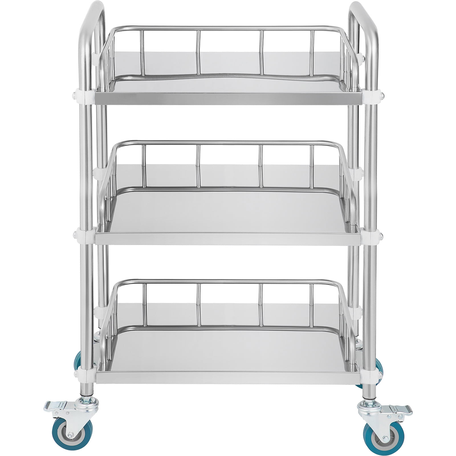 KFFKFF Lab Rolling Cart 3-Layer Stainless Steel Medical Dental Lab Serving Cart