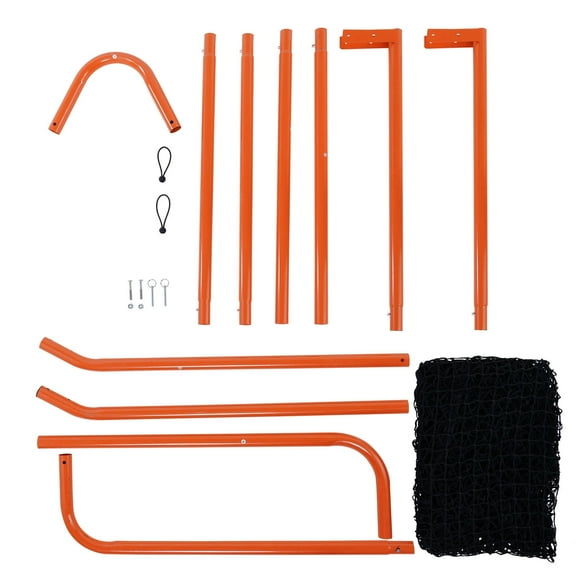 KFFKFF Lacrosse Goal, 6ft by 6ft Net, Collapsible Training Gear for Backyard, Durable Steel Frame, Swift Assembly, Ideal for Youth and Adult Practice, Orange