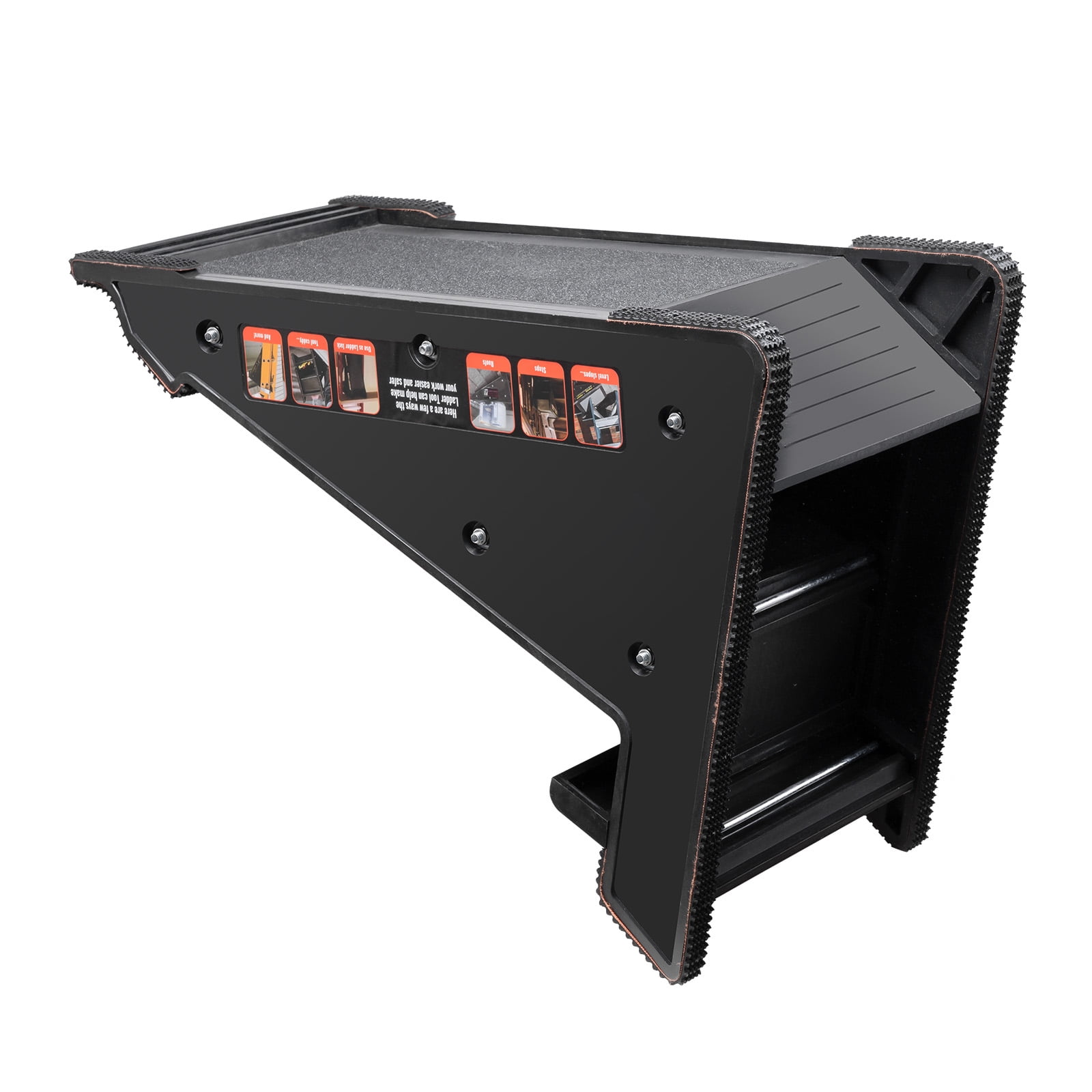 KFFKFF Ladder Leveler, 380lbs Capacity, Durable Polypropylene Leveling Device, Includes Storage, Simplifies Stability on Varied Terrain, Ideal for Extension Ladders on Uneven Surfaces